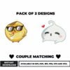 Couple Matching Heart Embroidery Designs