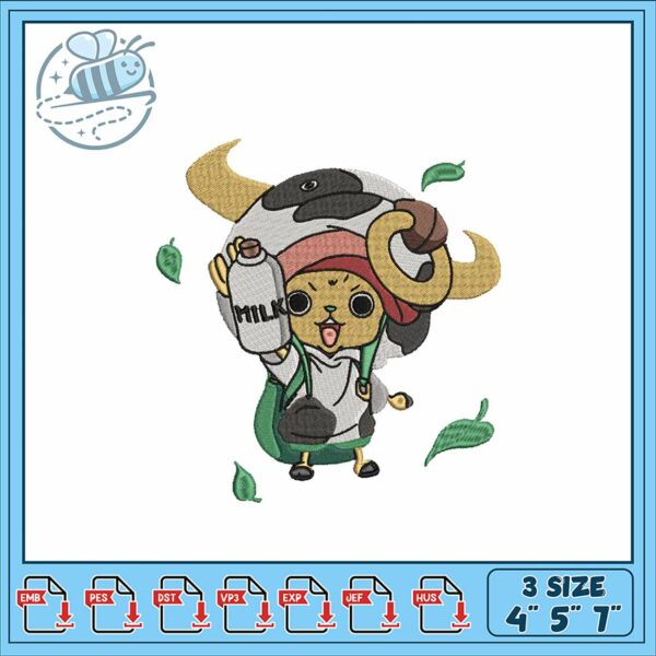 Cute Cow Character Embroidery Design for All Styles