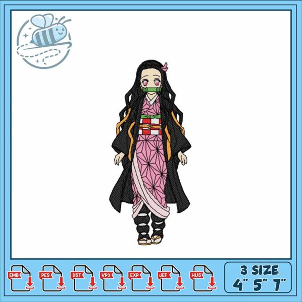 Cute Demon Slayer Character Embroidery Design Files