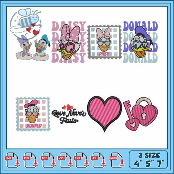 Cute Disney Embroidery Bundle with Love Themes