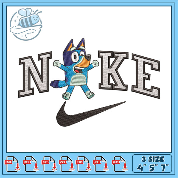 Cute Dog Nike Inspired Embroidery Design File