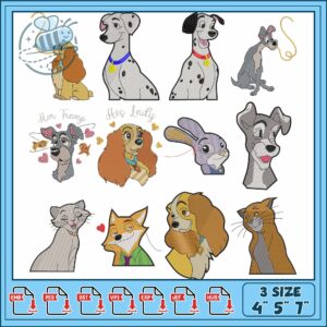 Cute Dog and Cat Embroidery Bundle for Crafting