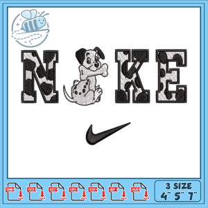 Cute Dog and Nike Embroidery Design for Stitching