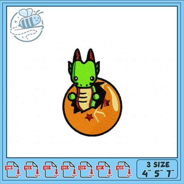 Cute Dragon Embroidery Design for Craft Projects