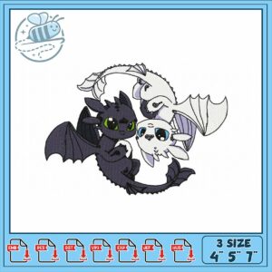 Cute Dragon Embroidery Design for Kids Apparel Cute Dragon Embroidery Design for Kids Apparel