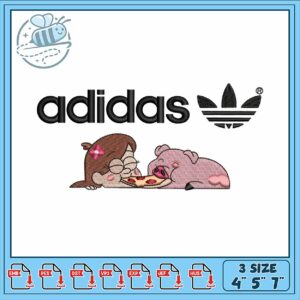 Cute Embroidery Design for Adidas Lovers 3 Sizes