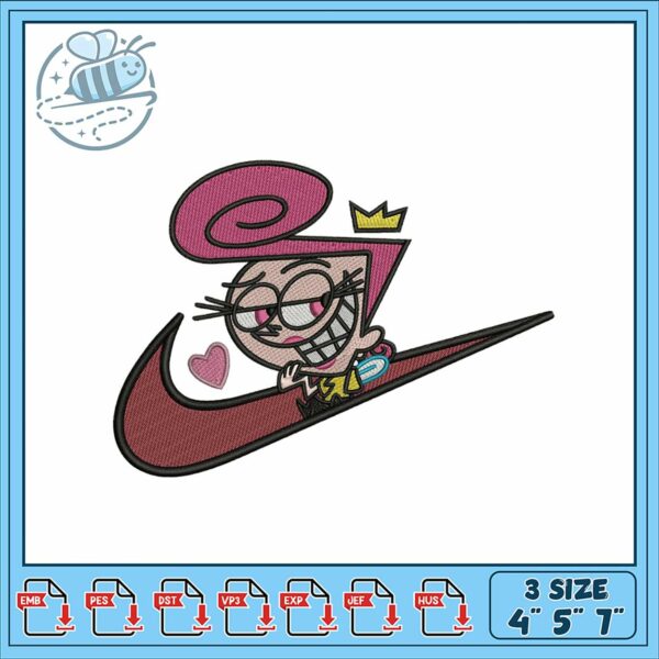 Cute Embroidery Design for Fun Nike Style Apparel
