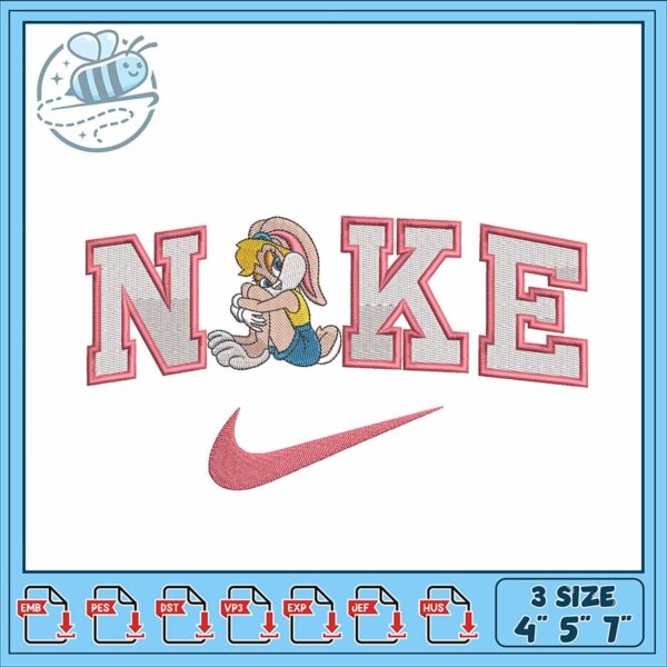 Cute Embroidery Design with Bunny and Letters N O K E