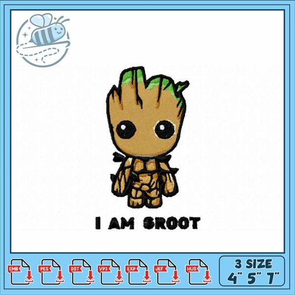 Cute Groot Embroidery Design for All Projects