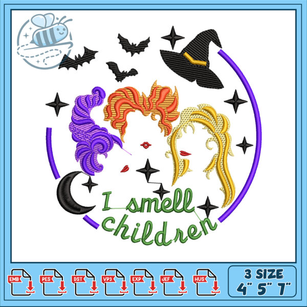 Cute Halloween Embroidery Design for Kids Apparel