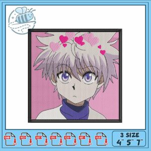 Cute Heart Embroidery Design for Anime Lovers 4x5 7 Inches