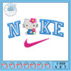 Cute Hello Kitty Nike Logo Embroidery Design Size 4 5 7