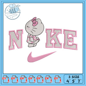 Cute Hello Kitty Nike Embroidery Design for Kids 