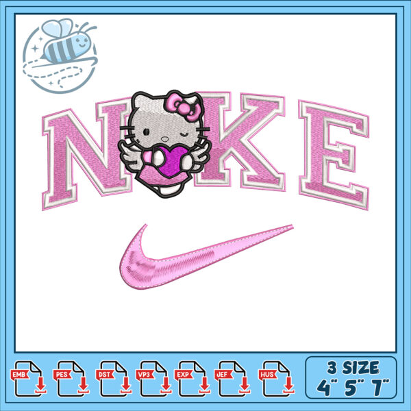 Cute Hello Kitty Nike Embroidery Design for Stitching