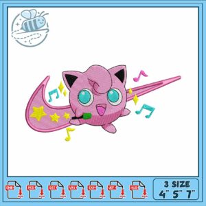 Cute Jigglypuff Embroidery Design 3 Sizes Available