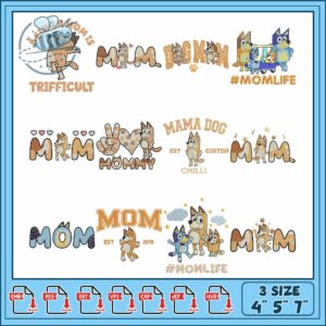 Cute Mom and Dog Embroidery Bundle Designs 2023