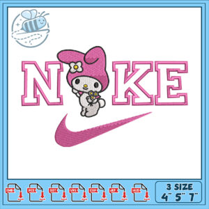 Cute My Melody Nike Embroidery Design Machine Files