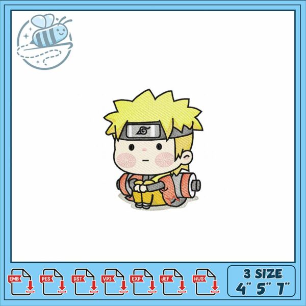 Cute Naruto Embroidery Design for Craft Projects