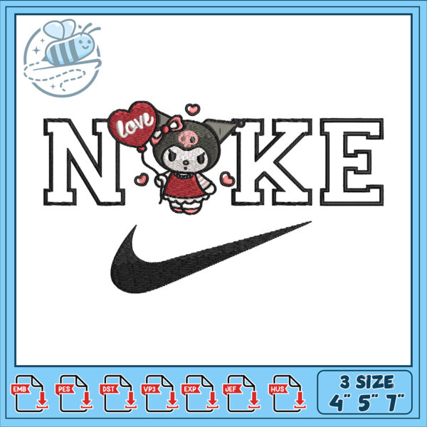 Cute Nike Inspired Embroidery Design for Crafts