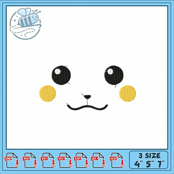 Cute Panda Face Embroidery Design for Projects