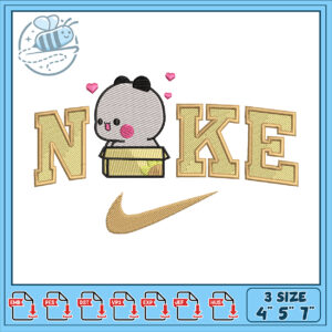 Cute Panda Nike Embroidery Design