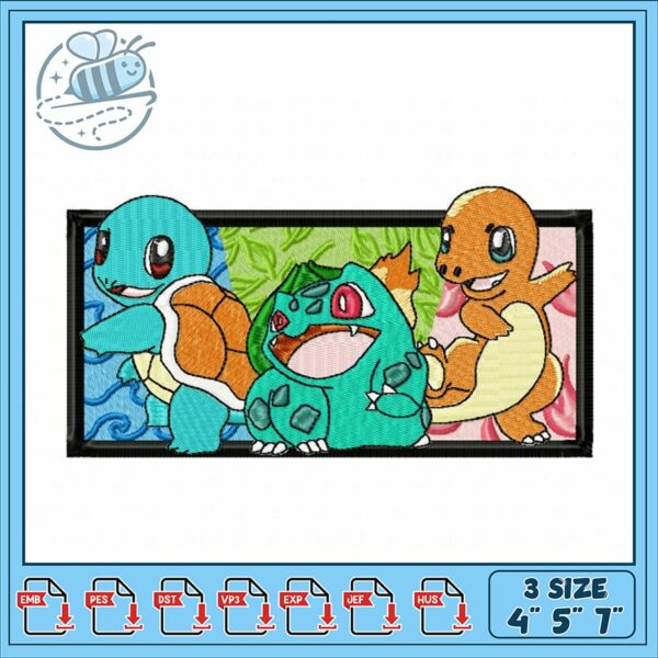 Cute Pokemon Embroidery Design for Craft Projects