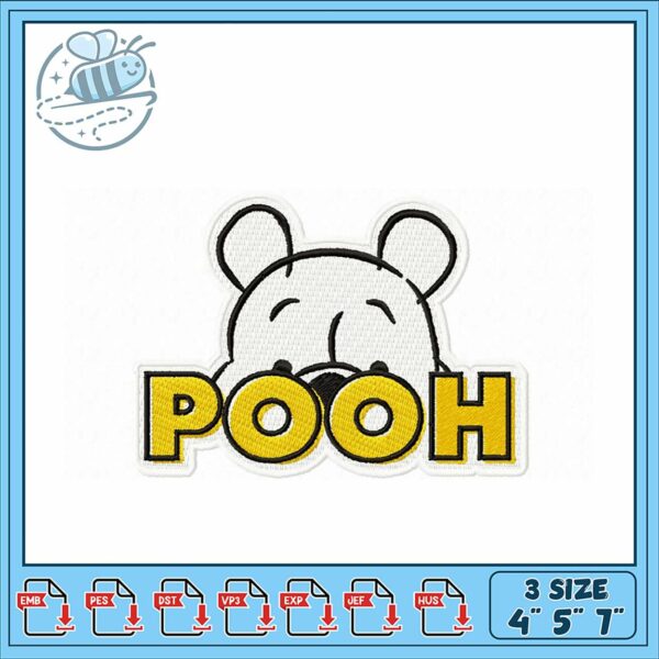 Cute Pooh Bear Embroidery Design for All Projects