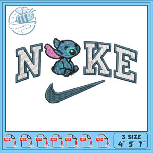 Cute Stitch Design Nike Inspired Embroidery Art