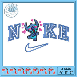 Cute Stitch Design for Nike Themed Embroidery Decor