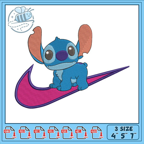 Cute Stitch Embroidery Design for Kids Apparel