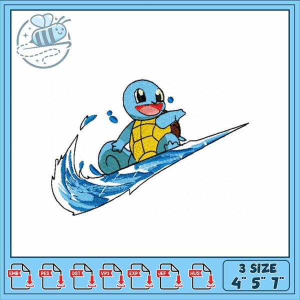 Cute Surfing Embroidery Design for Kids and Lovers