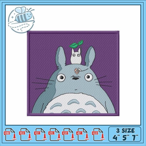 Cute Totoro Embroidery Design for Craft Projects