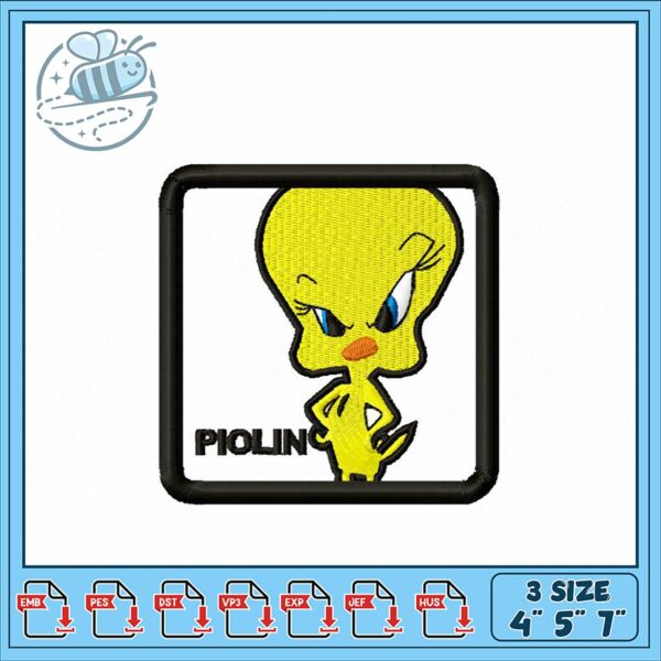 Cute Tweety Bird Embroidery Design for Crafts