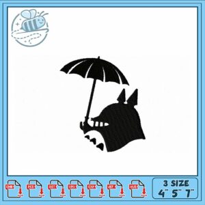 Cute Umbrella Animal Embroidery Design Downloadable Files