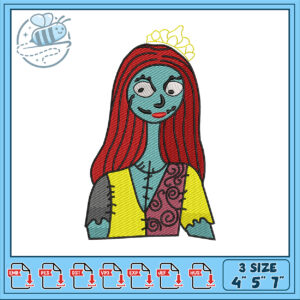 Cute Zombie Queen Embroidery Design for Projects