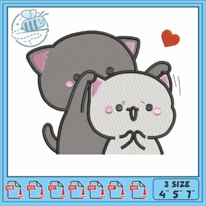 Cute cat design embroidery