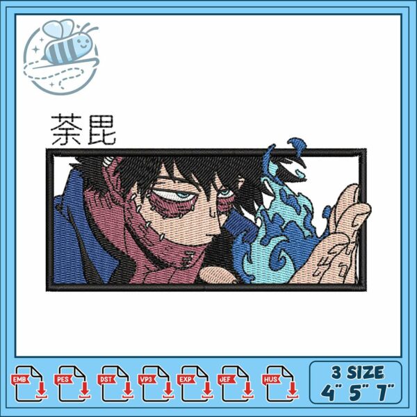 Dabi manga design art embroidery, dabi my hero academia embroidery