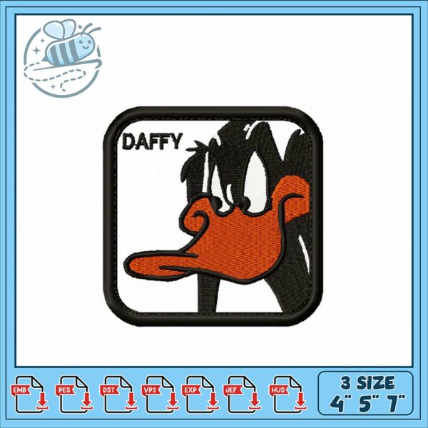 Daffy Duck Embroidery Patch Design for Sewing Projects