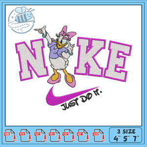 Daisy Nike Embroidery Design 4x5x7 inch