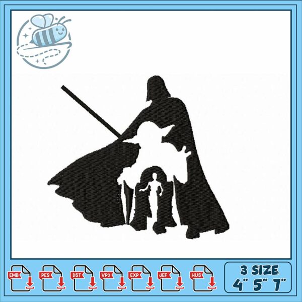 Darth Vader and Yoda Embroidery Design Download