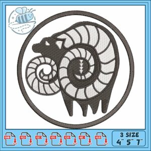 Deadly sins goat embroidery