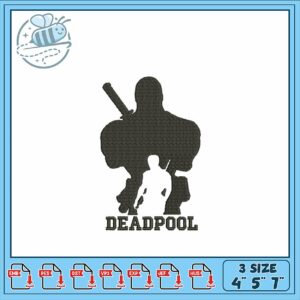 Deadpool Embroidery Design in Three Sizes Available