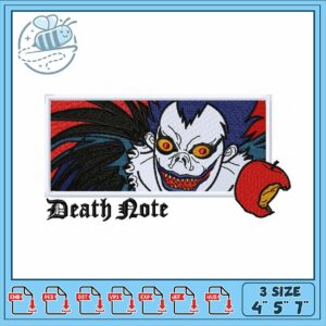 Death Note Embroidery Design for Fans 4x5 7 Inch