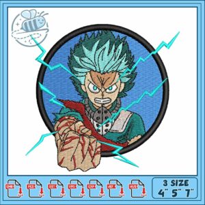 Deku circle art embroidery