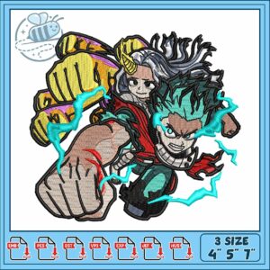 Deku punch design art embroidery