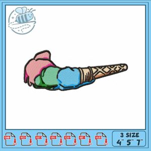 Delightful Ice Cream Cone Embroidery Design Files