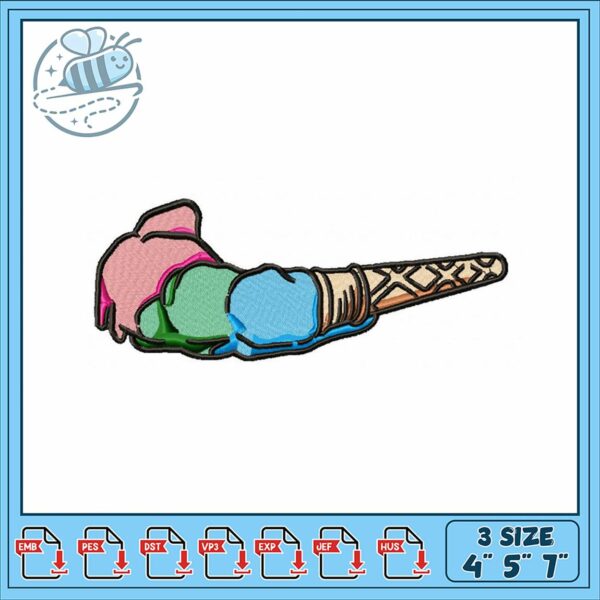 Delightful Ice Cream Cone Embroidery Design Files