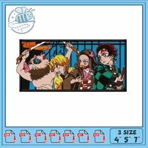 Demon Slayer Inspired Embroidery Design for Crafts