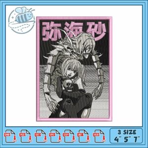 Demon rem art design embroidery
