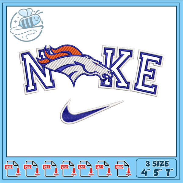 Denver Broncos Nike Embroidery Design